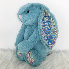Load image into Gallery viewer, Personalised Jellycat Bashful Bunny - Aqua Blossom
