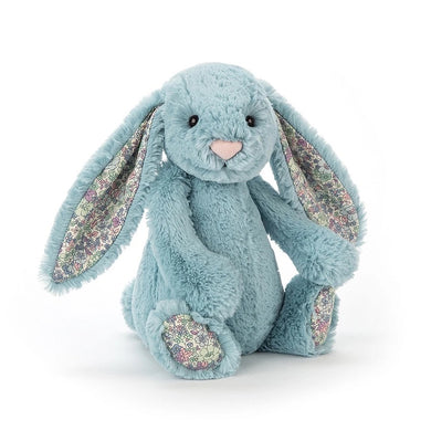 Personalised Jellycat Bashful Bunny - Aqua Blossom