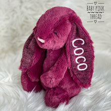 Load image into Gallery viewer, Personalised Jellycat Bashful Bunny Medium - Sparkly Cassis

