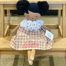 Load image into Gallery viewer, Alimrose Aggie Doll Rose Check 45cm
