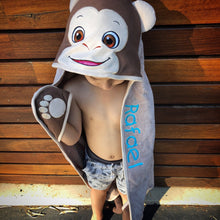 Load image into Gallery viewer, Personalised Hooded Monkey Towel
