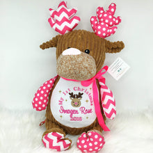 Load image into Gallery viewer, Personalised Harlequin Reindeer Cubby - Pink
