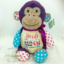 Load image into Gallery viewer, Personalised Purple Harlequin Monkey Cubby

