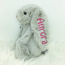 Load image into Gallery viewer, Personalised Jellycat Bashful Bunny - Silver
