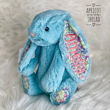 Load image into Gallery viewer, Personalised Jellycat Bashful Bunny Aqua Blossom
