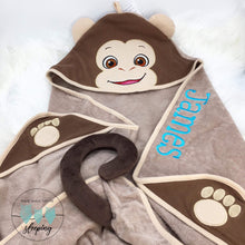 Load image into Gallery viewer, Personalised Hooded Monkey Towel
