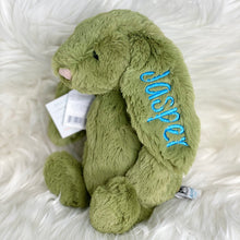 Load image into Gallery viewer, Personalised Jellycat Bashful Bunny Medium - Fern green
