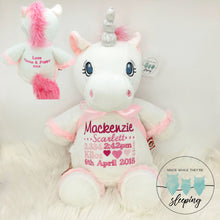 Load image into Gallery viewer, Personalised White Unicorn Cubby
