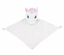 Load image into Gallery viewer, Personalised White Unicorn Blankie Soother Comforter
