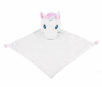 Personalised White Unicorn Blankie Soother Comforter